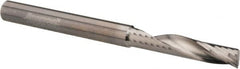 Accupro - 1/4" Cutting Diam x 1-1/4" Length of Cut, 1 Flute, Upcut Spiral Router Bit - Uncoated, Right Hand Cut, Solid Carbide, 3" OAL x 1/4" Shank Diam, Single Edge, 22° Helix Angle - Makers Industrial Supply