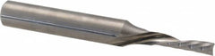 Accupro - 1/8" Cutting Diam x 1/2" Length of Cut, 1 Flute, Downcut Spiral Router Bit - Uncoated, Left Hand Cut, Solid Carbide, 2" OAL x 1/4" Shank Diam, Single Edge, 21° Helix Angle - Makers Industrial Supply