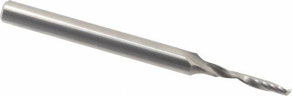 Accupro - 3mm Cutting Diam x 18mm Length of Cut, 1 Flute, Upcut Spiral Router Bit - Uncoated, Right Hand Cut, Solid Carbide, 75mm OAL x 6mm Shank Diam, Single Edge, 21° Helix Angle - Makers Industrial Supply