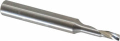 Accupro - 1/8" Cutting Diam x 1/4" Length of Cut, 1 Flute, Upcut Spiral Router Bit - Uncoated, Right Hand Cut, Solid Carbide, 2" OAL x 1/4" Shank Diam, Single Edge, 21° Helix Angle - Makers Industrial Supply