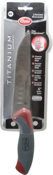 Clauss - 6" Long Blade, Stainless Steel, Fine Edge, Chef's Knife - 11-3/4" OAL, Comfort Grip Handle - Makers Industrial Supply