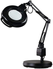 Electrix - 30 Inch, Spring Suspension, Desk Mounted, Fluorescent, Black, Magnifying Task Light - 22 Watt, 1.75x Magnification, 5 Inch Wide - Makers Industrial Supply