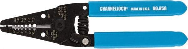 Channellock - 7" OAL, 20-10 AWG Capacity, Wire Stripper & Cutter - Plastic Cushion Handle - Makers Industrial Supply