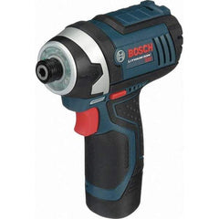 Bosch - 18 Volt, 1/4" Drive, 930 In/Lb Torque, Cordless Impact Driver - 2600 RPM, 2 Lithium-Ion Batteries Included - Makers Industrial Supply