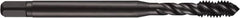 DORMER - 1-14 UNF 3 Flute 3B Modified Bottoming Spiral Flute Tap - Powdered Metal, Oxide Finish, 5-1/8" OAL, Right Hand Flute, Right Hand Thread, H4, Series E038 - Makers Industrial Supply