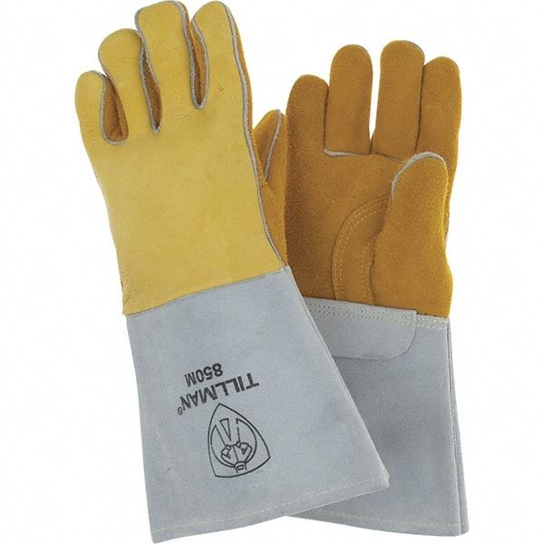 TILLMAN - Welder's & Heat Protective Gloves - MP MED TOPGR GOLDN ELSKIN WLDR GLOVES JT - Makers Industrial Supply