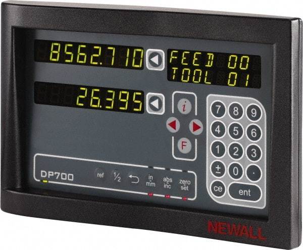 Newall - 2 Axes, Microsyn 2G & Spherosyn 2G Compatible DRO Counter - LED Display, Programmable Memory - Makers Industrial Supply