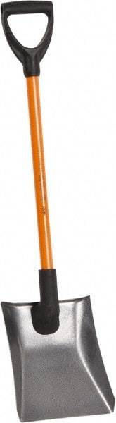 NUPLA - 11-1/2" High x 9-7/8" Wide Square Steel Shovel - 27" Long Fiberglass D-Grip Handle - Makers Industrial Supply