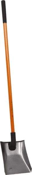 NUPLA - 11-1/2" High x 9-7/8" Wide Square Steel Shovel - 48" Long Fiberglass Straight Handle - Makers Industrial Supply