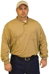 Stanco Safety Products - Size 2XL, Tan, Arc Flash, Long Sleeve Button Down Shirt - 50 to 52" Chest, 1 Pocket, Indura - Makers Industrial Supply