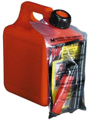 Made in USA - 1 Gal High Density Polyethylene Spill-Proof CARB Gas Can - 9-1/2" High x 7-1/2" Diam, Red - Makers Industrial Supply