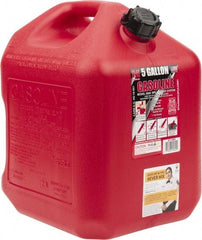 Made in USA - 5 Gal High Density Polyethylene Spill-Proof CARB Gas Can - 16" High x 10-3/4" Diam, Red - Makers Industrial Supply