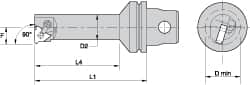 Kennametal - Insert Style LT 16NL, 90mm Head Length, Left Hand Cut, Internal Modular Threading Cutting Unit Head - System Size KM32, 17mm Center to Cutting Edge, Series LT Threading - Makers Industrial Supply