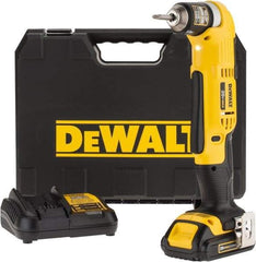 DeWALT - 20 Volt 3/8" Chuck Right Angle Handle Cordless Drill - 0-650 & 0-2000 RPM, Keyless Chuck, Reversible, 1 Lithium-Ion Battery Included - Makers Industrial Supply