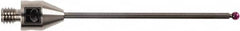 Renishaw - 0.08 Inch Ball Diameter, Carbide Stem, M4 Thread, Ruby Point Ball Tip CMM Stylus - 1.58 Inch Working Length, 0.06 Inch Stem Diameter, 1.97 Inch Overall Length - Makers Industrial Supply