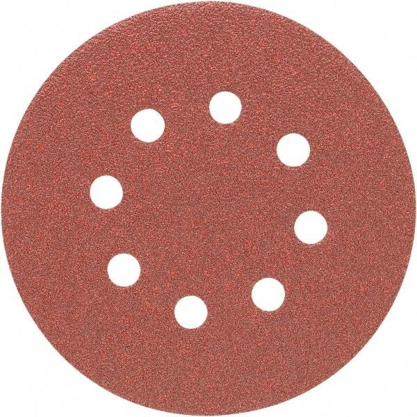 Porter-Cable - 5" Diam, 220 Grit Aluminum Oxide Adhesive PSA Disc - Very Fine Grade, Tan, C Weighted Backing, Flexible, 13,000 Max RPM - Makers Industrial Supply