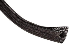 Techflex - Black Braided Cable Sleeve - 100' Coil Length, -103 to 257°F - Makers Industrial Supply