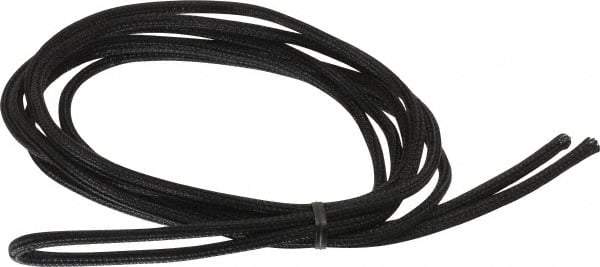 Techflex - Black Braided Cable Sleeve - 10' Coil Length, -103 to 257°F - Makers Industrial Supply