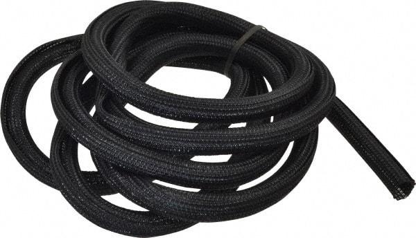 Techflex - Black Braided Cable Sleeve - 10' Coil Length, -103 to 257°F - Makers Industrial Supply