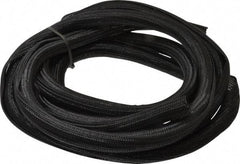 Techflex - Black Braided Cable Sleeve - 10' Coil Length, -103 to 257°F - Makers Industrial Supply