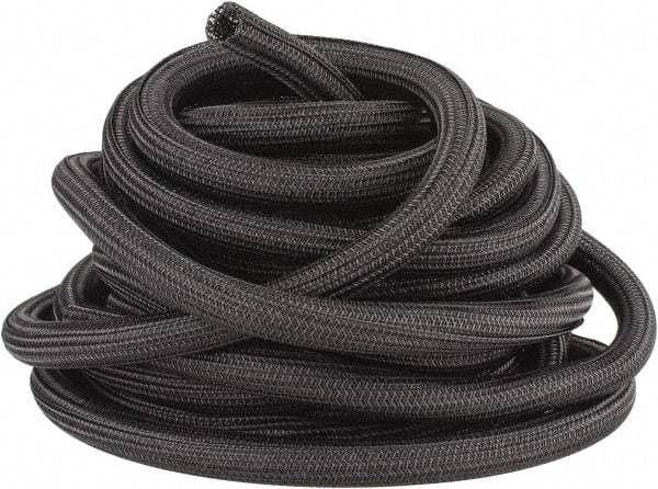 Techflex - Black Braided Cable Sleeve - 50' Coil Length, -103 to 257°F - Makers Industrial Supply