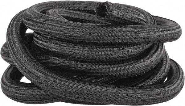 Techflex - Black Braided Cable Sleeve - 25' Coil Length, -103 to 257°F - Makers Industrial Supply