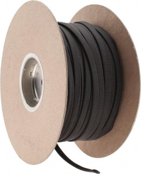 Techflex - Black Braided Expandable Cable Sleeve - 500' Coil Length, -103 to 257°F - Makers Industrial Supply