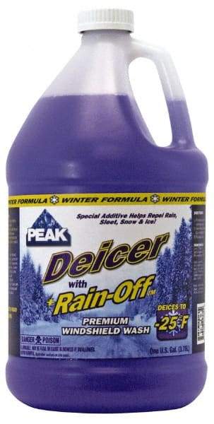 Peak - Water-Based Solution Windshield Washer Fluid - 1 Gal Bottle, -25°  Freezing Point - Makers Industrial Supply