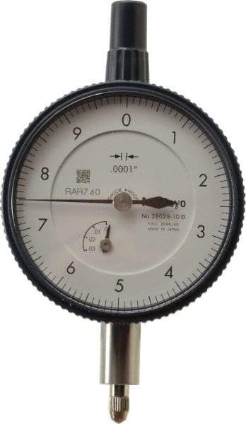 Mitutoyo - 0.025" Range, 0-10 Dial Reading, 0.0001" Graduation Dial Drop Indicator - 2-1/4" Dial, 0.01" Range per Revolution, 0.0001" Accuracy, Revolution Counter - Makers Industrial Supply