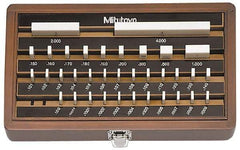 Mitutoyo - 35 Piece, 0.1001 to 4", Grade 0, Ceramic Gage Block Set - Rectangular, 12µ (4"), 5µ (0.1-0.4"), 6µ (0.45-1"), 8µ (2") Tolerance - Makers Industrial Supply