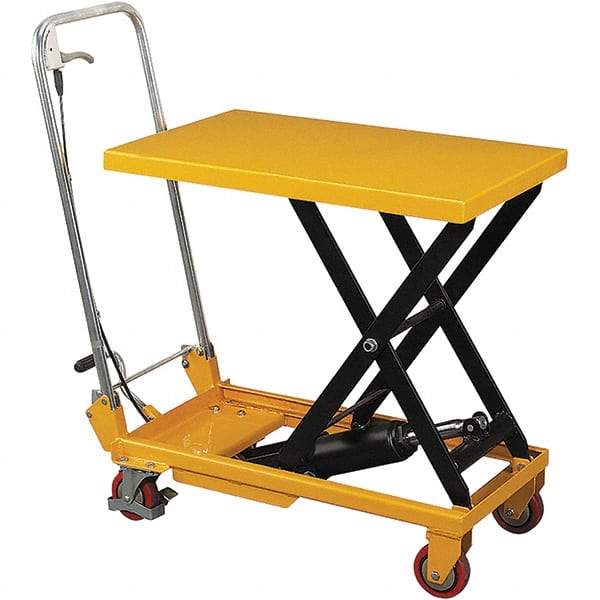 Wesco Industrial Products - 660 Lb Capacity Manual Hydraulic Scissor Lift Table - 11" to 35" Lift Height, 32" Platform Length x 20" Platform Width - Makers Industrial Supply