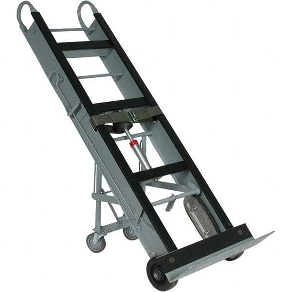 Wesco Industrial Products - 550 Lb Capacity 61" OAH Appliance Hand Truck - 5 x 24" Base Plate, Dual Loop Handle, Steel, Mold-On Rubber Wheels - Makers Industrial Supply