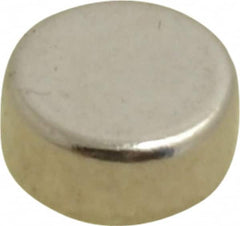 Mag-Mate - 0.22" Diam x 0.1" High Neodymium Rare Earth Magnet - 1 Lb Max Capacity, 200°F Max, Nickel Plated - Makers Industrial Supply