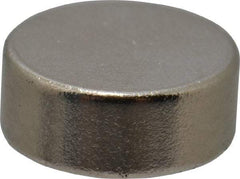 Mag-Mate - 1/4" Diam x 0.1" High Neodymium Rare Earth Magnet - 1 Lb Max Capacity, 200°F Max, Nickel Plated - Makers Industrial Supply