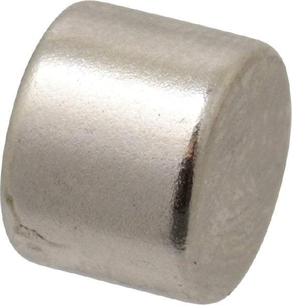 Mag-Mate - 0.32" Diam x 1/4" High Neodymium Rare Earth Magnet - 3.1 Lb Max Capacity, 200°F Max, Nickel Plated - Makers Industrial Supply