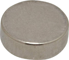 Mag-Mate - 3/8" Diam x 1/8" High Neodymium Rare Earth Magnet - 2.6 Lb Max Capacity, 200°F Max, Nickel Plated - Makers Industrial Supply