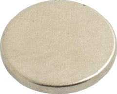 Mag-Mate - 1/2" Diam x 0.06" High Neodymium Rare Earth Magnet - 3 Lb Max Capacity, 200°F Max, Nickel Plated - Makers Industrial Supply