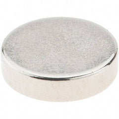 Mag-Mate - 1/2" Diam x 1/8" High Neodymium Rare Earth Magnet - 4 Lb Max Capacity, 200°F Max, Nickel Plated - Makers Industrial Supply