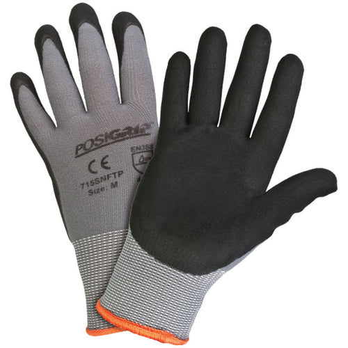 Extra Light Gray 15 Gauge Nylon Shell, Black Micro Foam Nitrile Palm Gloves 2XL - Makers Industrial Supply