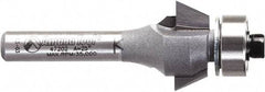 Amana Tool - 3/4" Cut Diam, 9/32" Length of Cut, 2 Flute Chamfer Edge Profile Router Bit - Carbide-Tipped, 1/4" Shank Diam, 2-3/32" OAL, Uncoated - Makers Industrial Supply