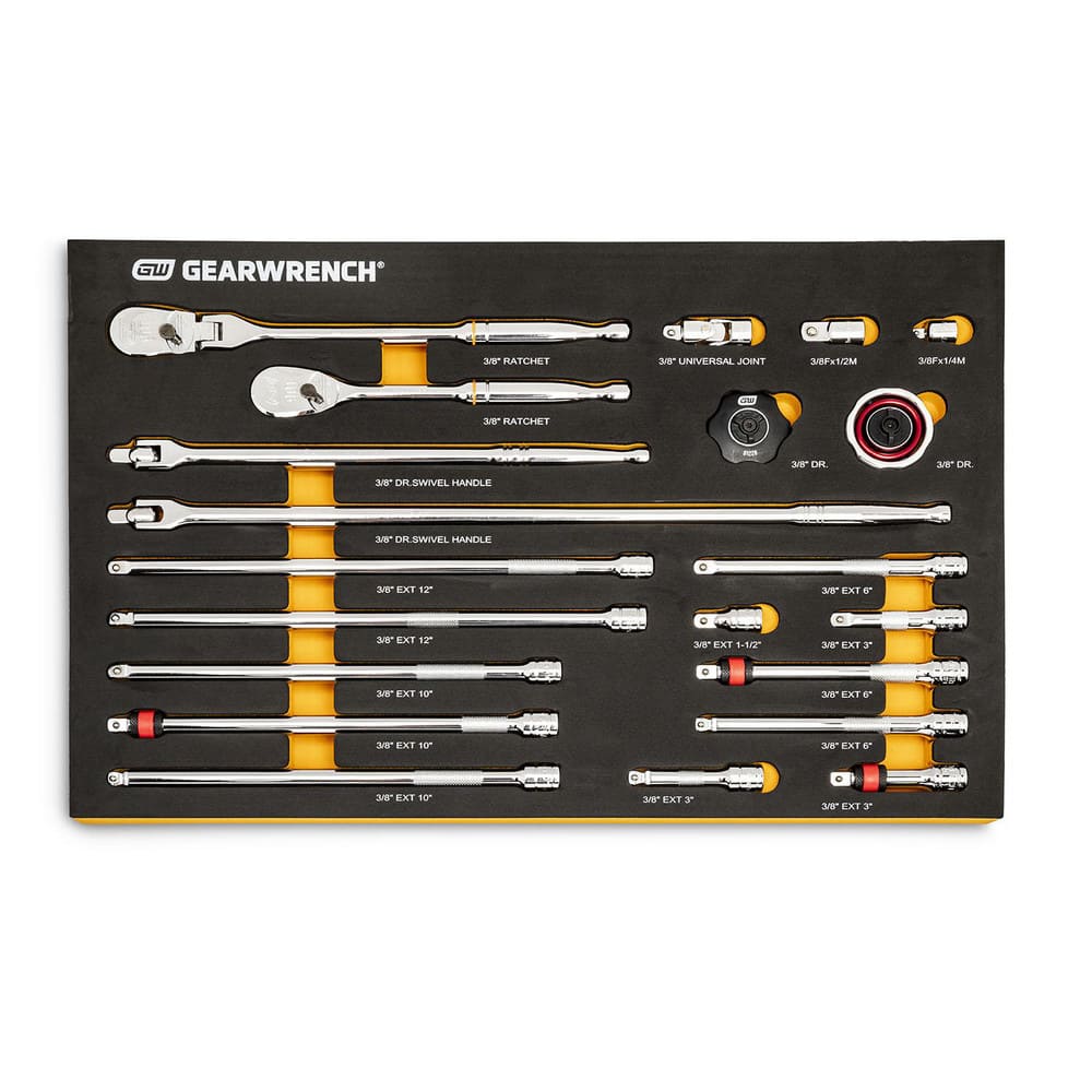 Standard Ratchet Socket Set: 48 Pc, 3/8″ Drive 12 Point, Chrome-Plated