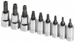 SK - 9 Piece 1/4 & 3/8" Drive Torx Bit Socket Set - T10 to T50 Torx - Makers Industrial Supply