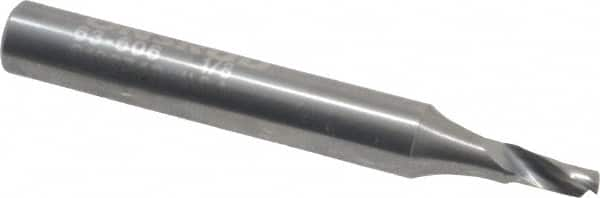 Onsrud - 1/8" Cutting Diam x 1/4" Length of Cut, 1 Flute, Upcut Spiral Router Bit - Uncoated, Right Hand Cut, Solid Carbide, 2" OAL x 1/4" Shank Diam, Single Edge, 22° Helix Angle - Makers Industrial Supply