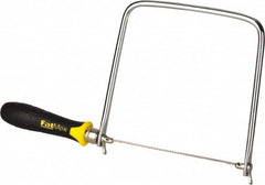 Stanley - 6-1/2" Steel Blade Coping Saw - ABS, TPR Handle, Ergonomic, 13-1/4" OAL, 6-3/4" Throat Depth - Makers Industrial Supply