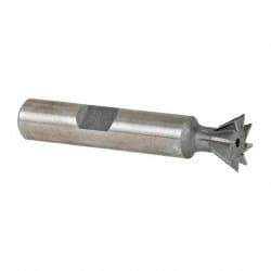 Made in USA - 1/2" Diam x 7/32" Width of Cut, 60° Included Angle, Cobalt Dovetail Cutter - 3/8" Shank Diam, 2-1/8" Overall Length, Weldon Flat, Uncoated - Makers Industrial Supply