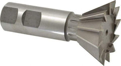 Made in USA - 1-7/8" Diam x 13/16" Width of Cut, 60° Included Angle, Cobalt Dovetail Cutter - 7/8" Shank Diam, 3-1/4" Overall Length, Weldon Flat, Uncoated - Makers Industrial Supply