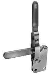 Lapeer - 700 Lb Holding Capacity, Vertical Handle, Manual Hold Down Toggle Clamp - 57° Handle Movement, 106° Bar Opening, Solid Bar, Straight Base, Carbon Steel - Makers Industrial Supply