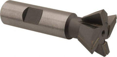 Made in USA - 1-1/4" Diam x 1/2" Width of Cut, 60° Included Angle, Carbide-Tipped Dovetail Cutter - 5/8" Shank Diam, 2-3/4" Overall Length, 0.02" Corner Radius, Weldon Flat, Uncoated - Makers Industrial Supply