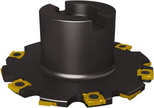 Seco - Shell Mount Connection, 1/4" Cutting Width, 1.22" Depth of Cut, 152.4mm Cutter Diam, 1-1/2" Hole Diam, 7 Tooth Indexable Slotting Cutter - R335.19 Toolholder, SNHQ 1204L, SNHQ 1204R Insert, Right Hand Cutting Direction - Makers Industrial Supply