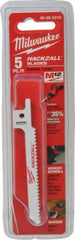 Milwaukee Tool - 3-1/2" Long x 5/16" Thick, Bi-Metal Reciprocating Saw Blade - Scroll Profile, 10 TPI, Toothed Edge, Universal Shank - Makers Industrial Supply